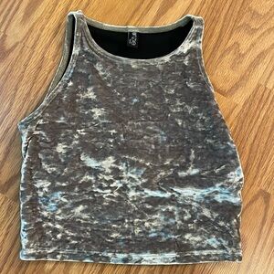 Crop crushed velvet look yoga tank S/M